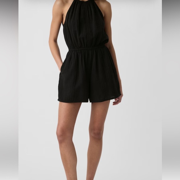 GAP Pants - Women’s Gap Black Gauze Halter Romper Black Size Small NWT